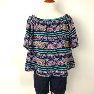 Romeo and Juliette Cold Shoulder Blue Crop Top